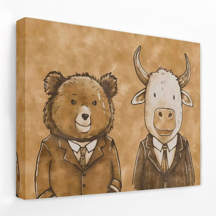 Traders First Day - Animals Canvas Wall Art