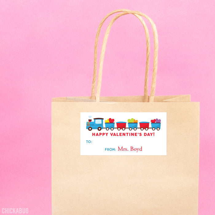 Train Valentine's Day Gift Labels