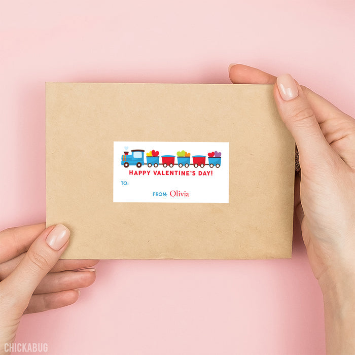 Train Valentine's Day Gift Labels