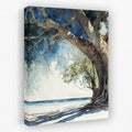 Tree by the Ocean - Beach Canvas Wall Art