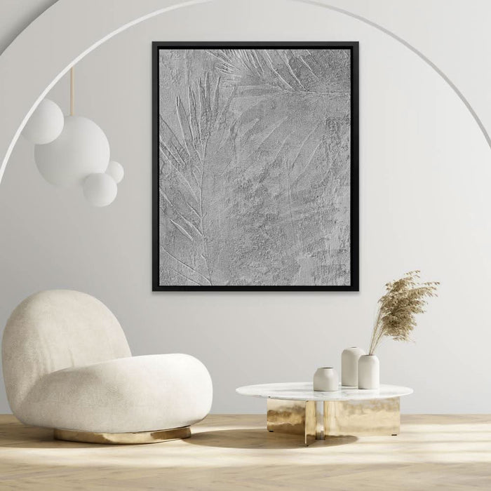 Tropical Imprint - Minimalist Wall Art in Black Frame