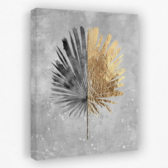 Tropical Leaf Gold - Floral Canvas Wall Art