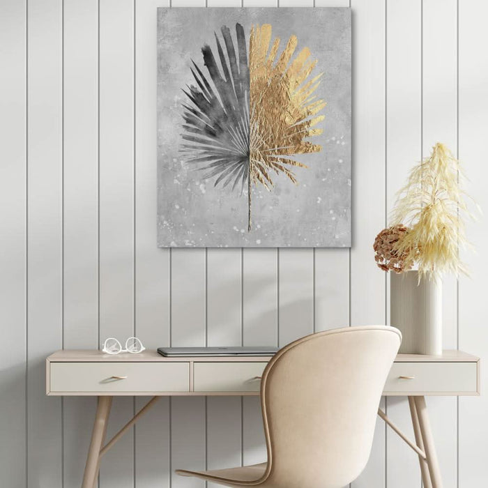 Tropical Leaf Gold - Gold Wall Art for Kitchen