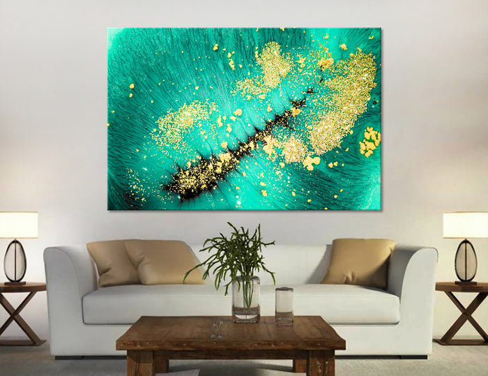 Turquoise Abstract Canvas Print #1014