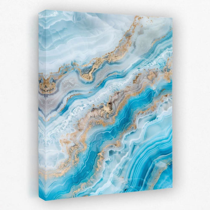 Turquoise Crystal - Light Blue Canvas Wall Art
