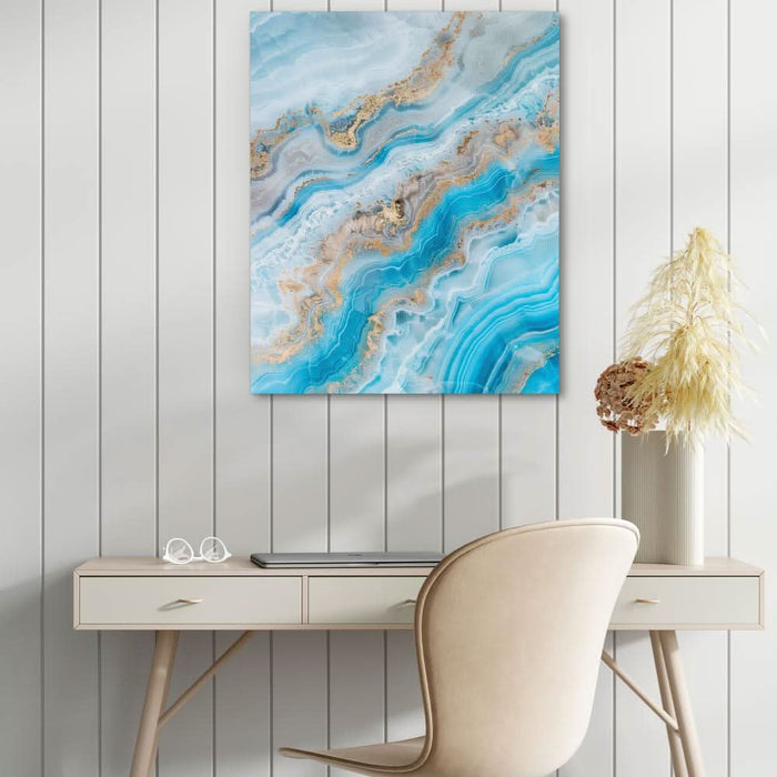 Turquoise Crystal - Light Blue Art