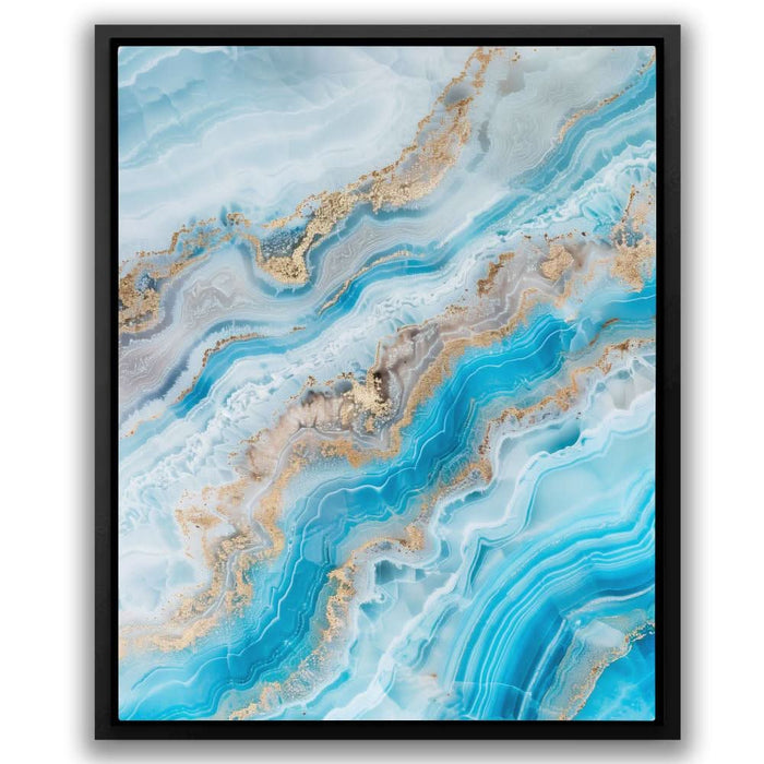Turquoise Crystal - Abstract Blue Canvas Wall Art