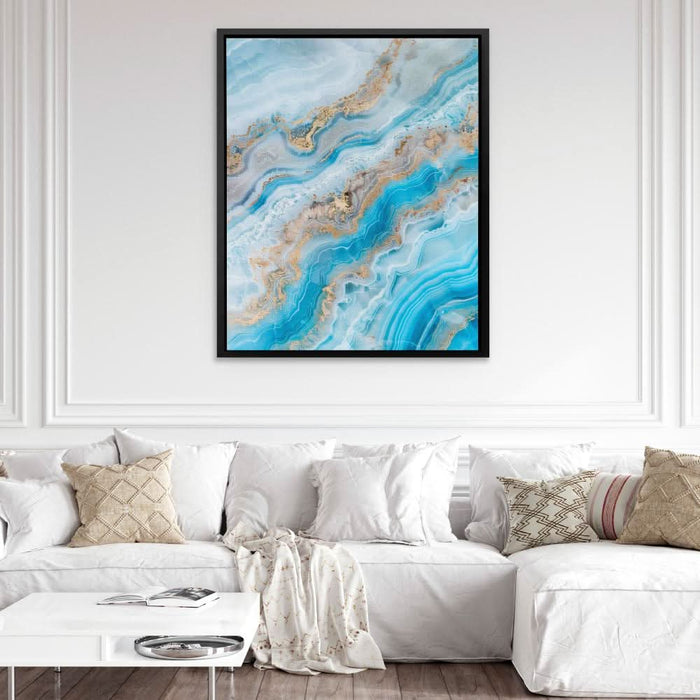 Turquoise Crystal - Large Abstract Canvas Print