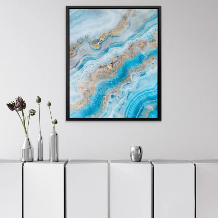 Turquoise Crystal - Blue Wall Art