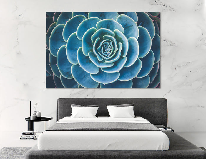 Turquoise Flowe Canvas Print #7506