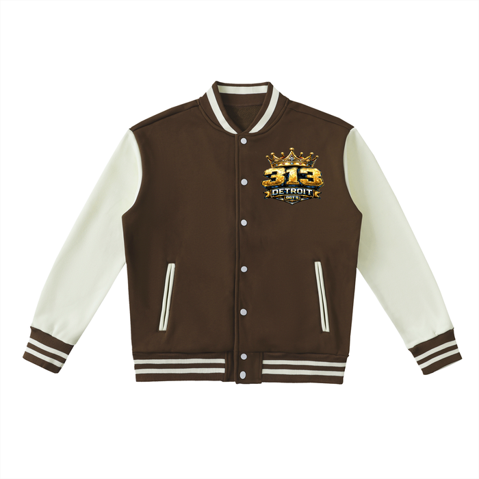 Two-Tone Fleeced Varsity Jacket