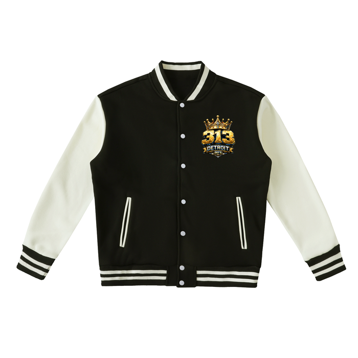 Two-Tone Fleeced Varsity Jacket