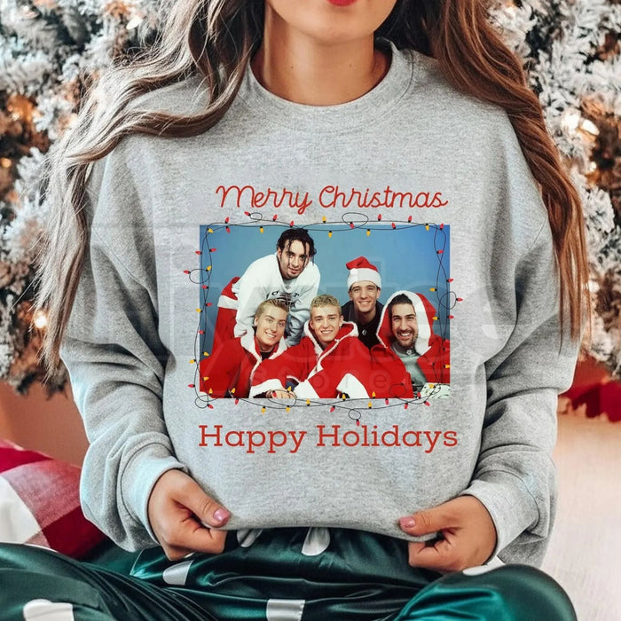 Ugly NSYNC Christmas Sweatshirt: Merry Christmas Happy Holidays Retro Shirt