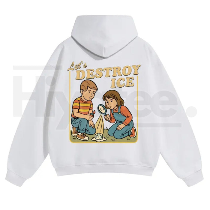 Unisex "Destroy ICE" Hoodie – Satirical Political Graphic Streetwear