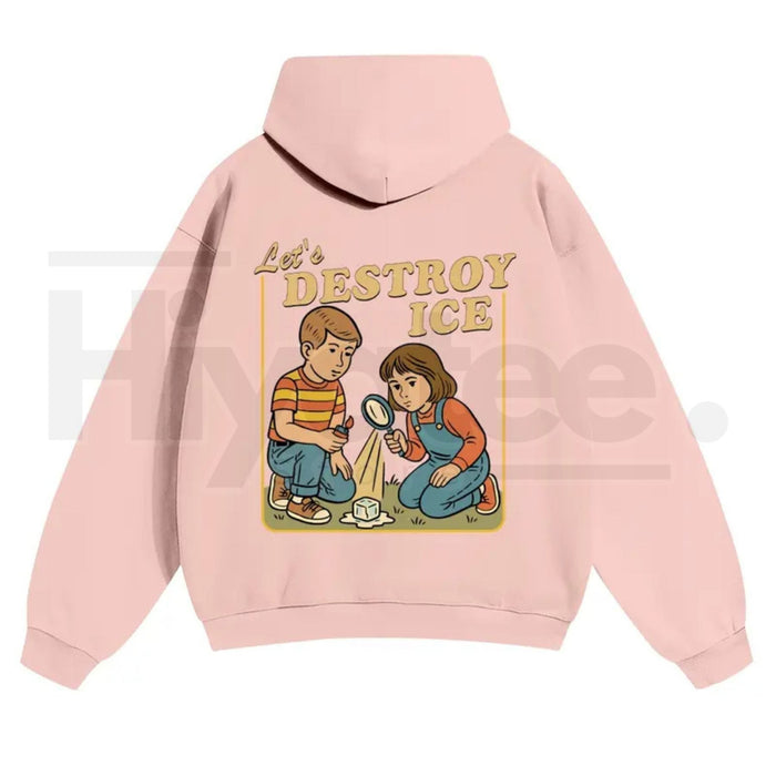 Unisex "Destroy ICE" Hoodie – Satirical Political Graphic Streetwear