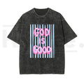 Unisex “God Is Good” Washed Cotton T-Shirt – Faith Graphic Tee, Plus Size Christian Shirt