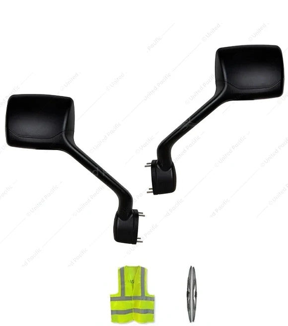 UNITED PACIFIC 42840 42841 Hood Mirror Black For Peterbilt 587 Set