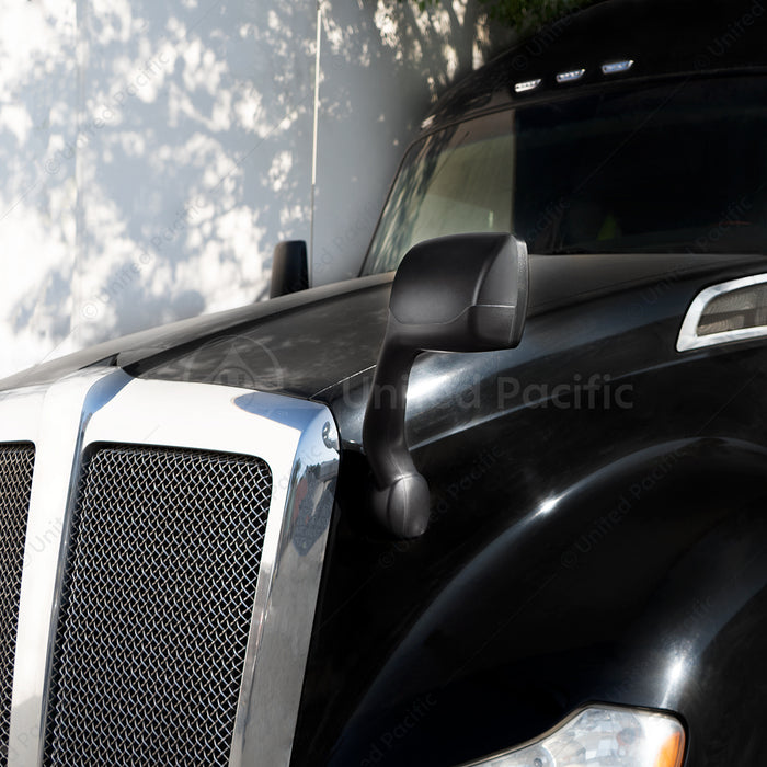 UNITED PACIFIC 42840 42841 Hood Mirror Black For Peterbilt 587 Set