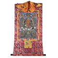 Vaishravana / Vaisravana - Tibetan thangka painting, detailed view