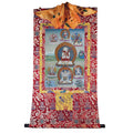 Vajrasattva in Yab Yum - Tibetan thangka painting, detailed view