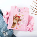 Valentine Highland Cow Sweatshirt: Coquette Western Love XOXO Crewneck