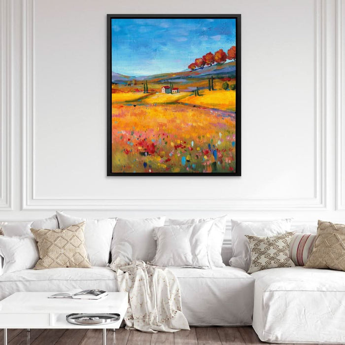Village Landscape - Yellow Field Canvas Print