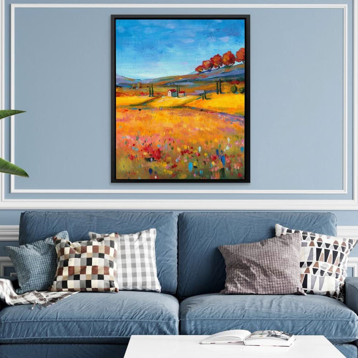 Village Landscape - Large Modern Canvas Print
