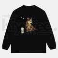WACKY CAT Unisex Oversized Crew Neck Sweatshirt: 072207 Streetwear