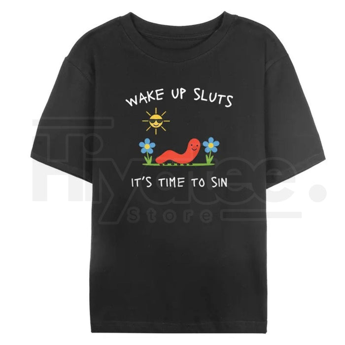 "Wake Up Slts" – Funny Animal Meme Unhinged Graphic Top