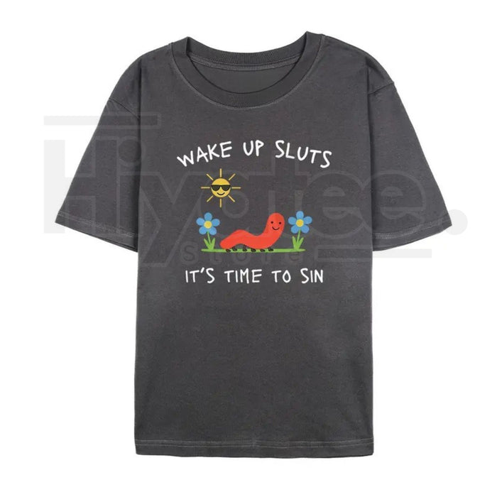 "Wake Up Slts" – Funny Animal Meme Unhinged Graphic Top