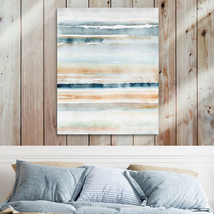 Watercolor Lines - Minimalist Wall Art in Black Frame