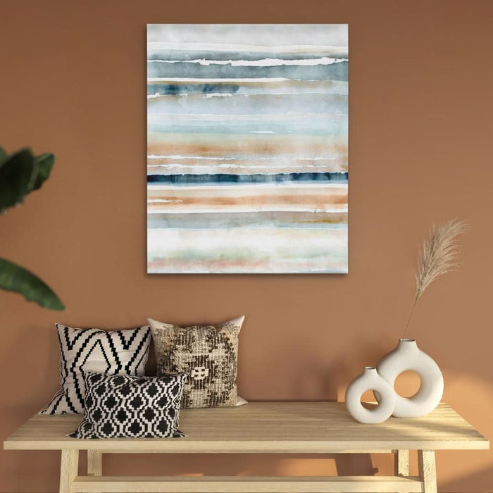 Watercolor Lines - Lines Wall Art in Black Frame