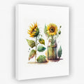 Watercolour Sunflowers - Floral Canvas Wall Art