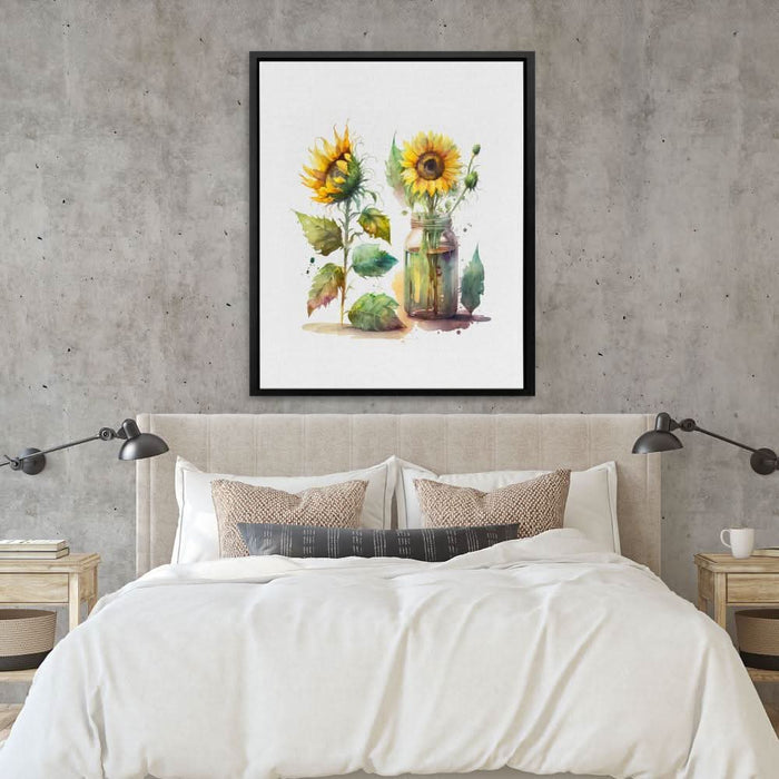 Watercolour Sunflowers - Canvas Wall Art