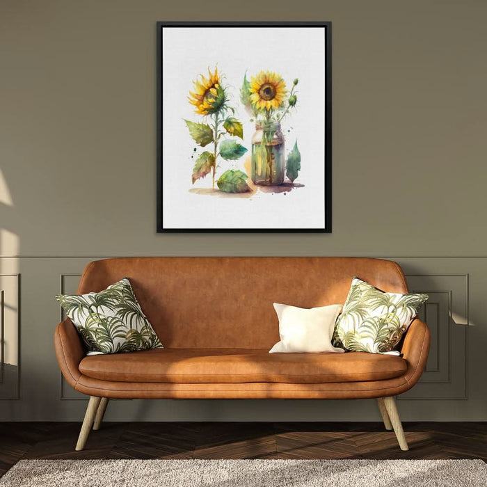 Watercolour Sunflowers - Wall Art for Hallway