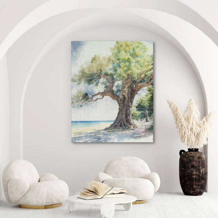 Watercolour Tree - Watercolor Canvas Wall Art