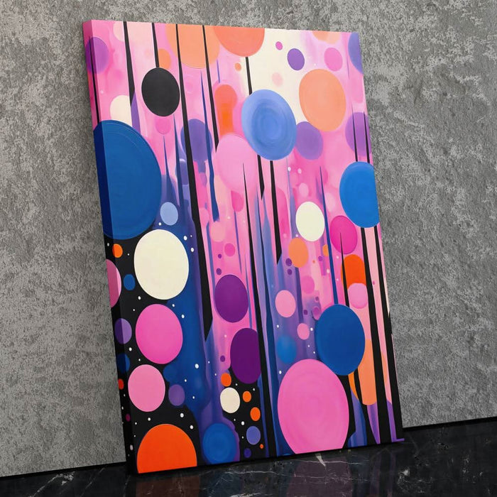 Wave of Bubbles - Pink Vertical Canvas Print