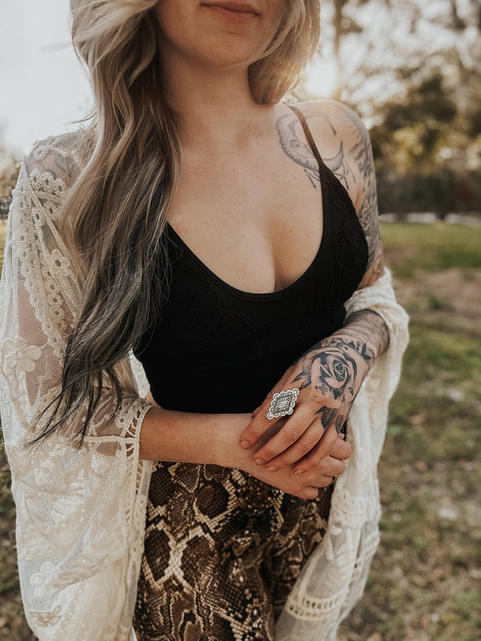 Whimsy + Lace Kimono - Natural
