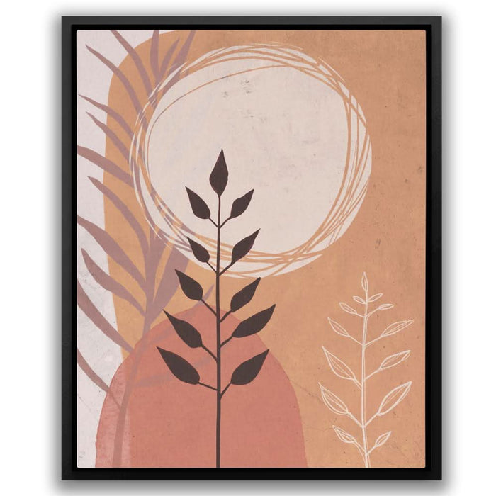 Wild Flowers - Bohemian Beige Canvas Wall Art