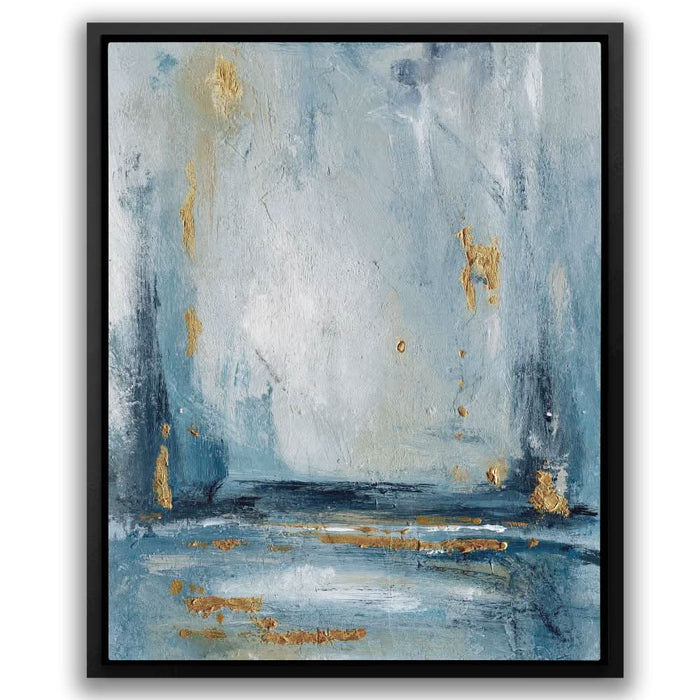 Windy Grey - Modern Blue Canvas Wall Art