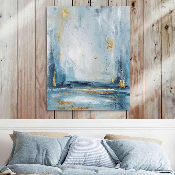 Windy Grey - Blue Wall Art