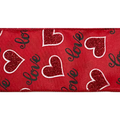 Wired Glittered Valentines Ribbon - Love Letters - Single