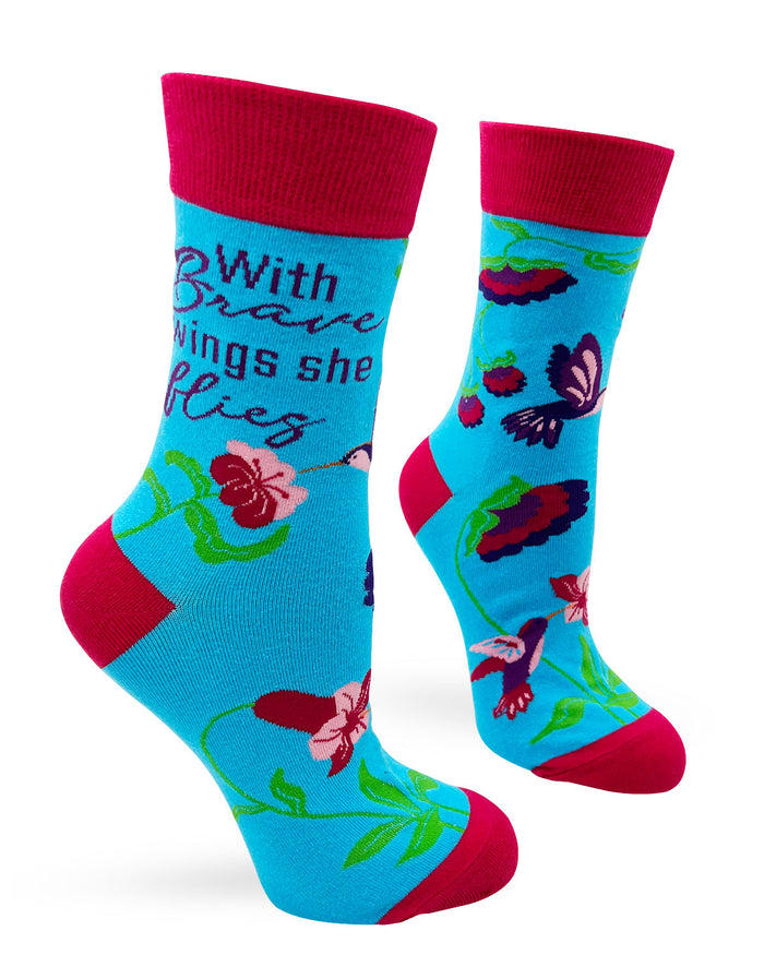 With Brave Wings She Flies Women's Crew Socks