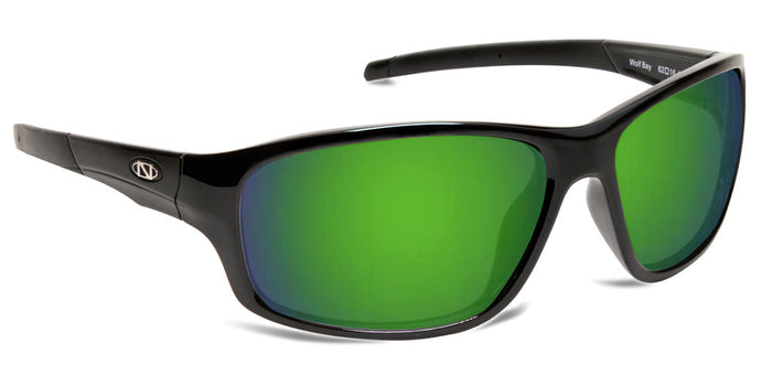 Glossy Black / Polarized Amber with Green Mirror / No Bifocal/Reader (Plano) ($90)