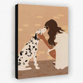Woman and Dalmatian - Animals Canvas Wall Art