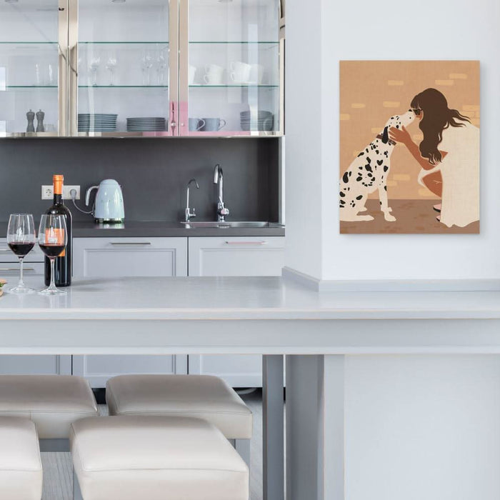 Woman and Dalmatian - Large Bohemian Canvas Print