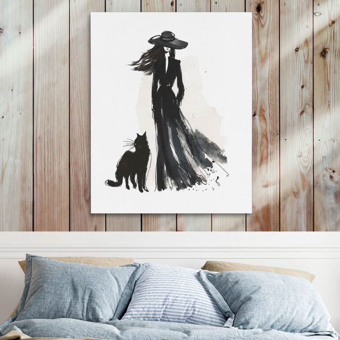 Woman with Cat - Cat Canvas Print