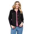 Women's Button Front Brushed Twill Jacket with Collar and Patch Pockets