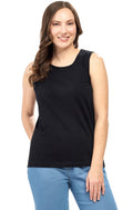 Women's Classic Relaxed Fit Sleeveless Tank Top — Lightweight Cotton Blend