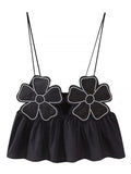 Women's Sexy Floral Decorative Crop Top | ZAKAPOP